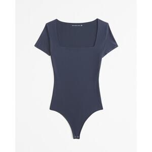 Abercrombie & Fitch Soft Matte Squareneck Bodysuit - S - Navy